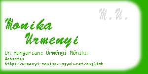 monika urmenyi business card